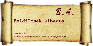 Belácsek Alberta névjegykártya